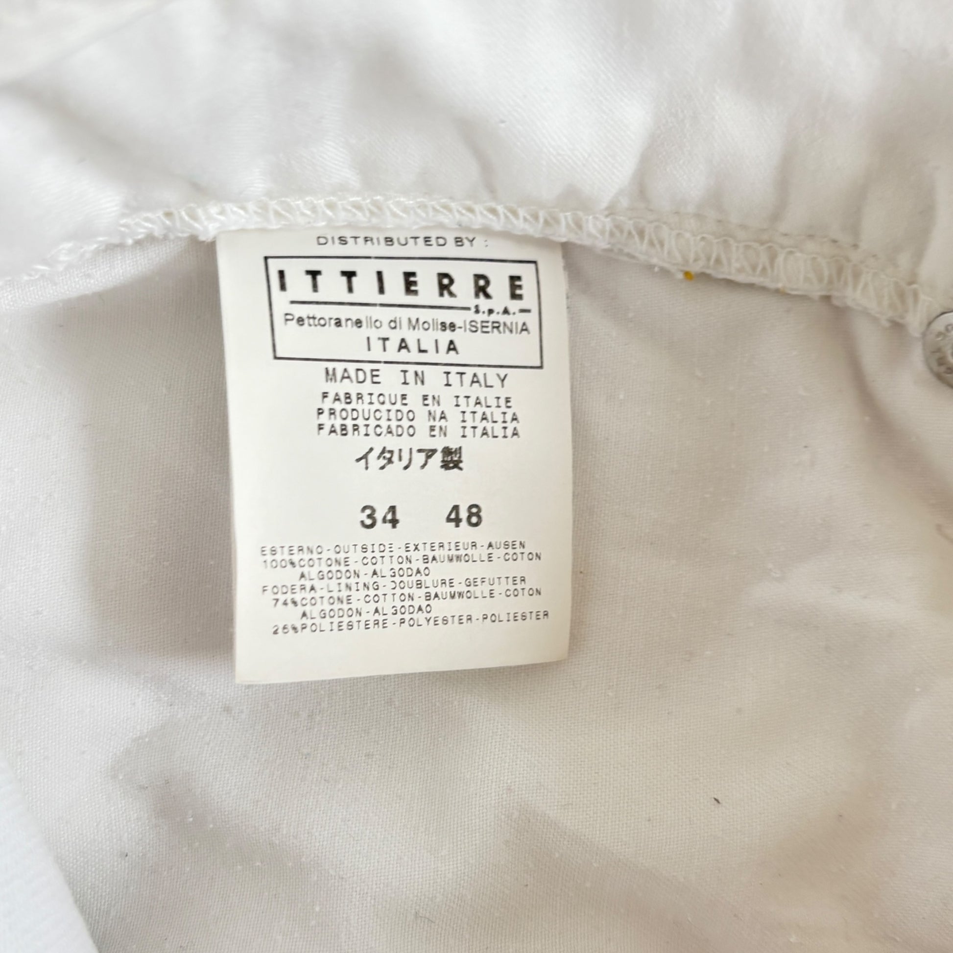 D&G mid low rise loose white denim double waistband