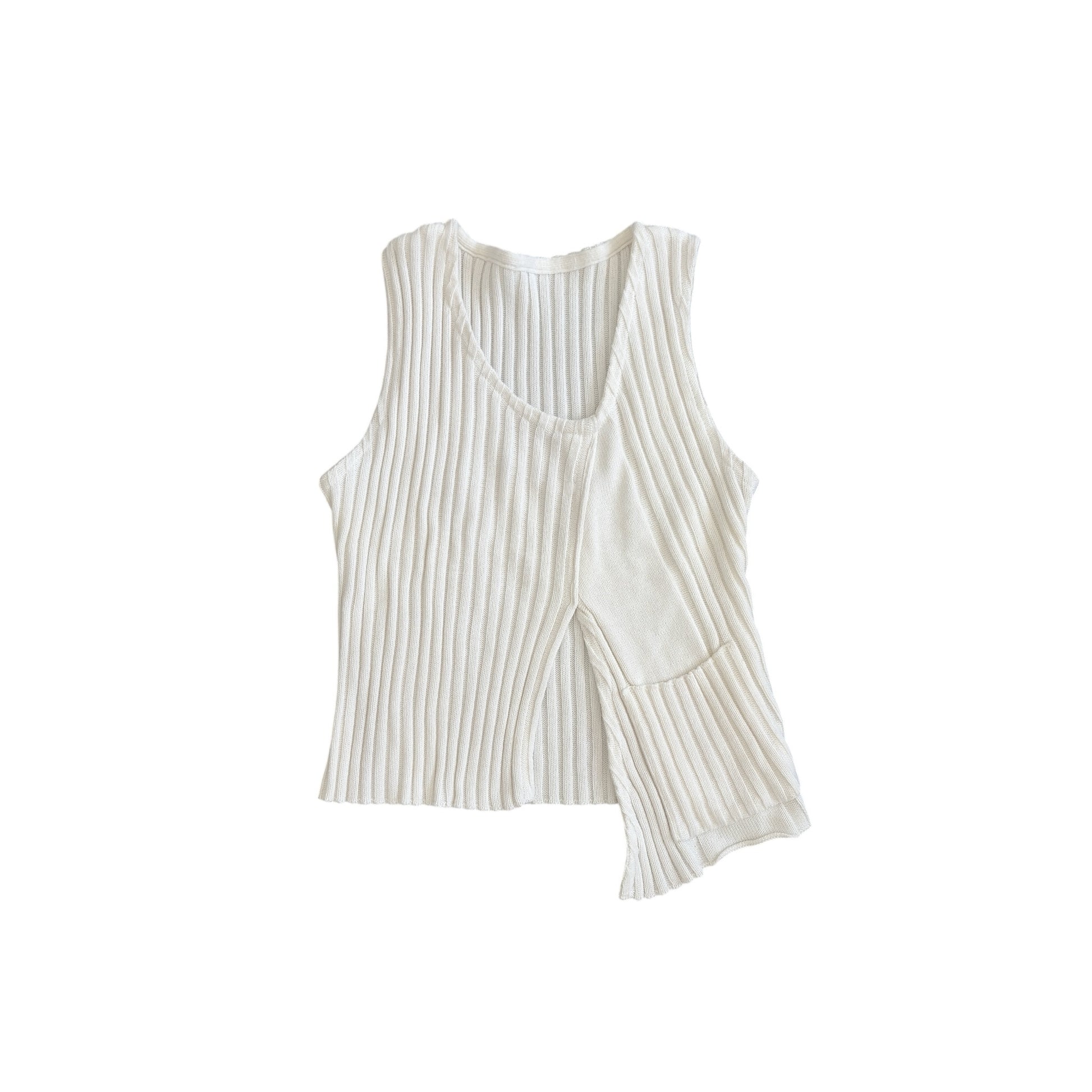 vintage top front pocket cropped knit