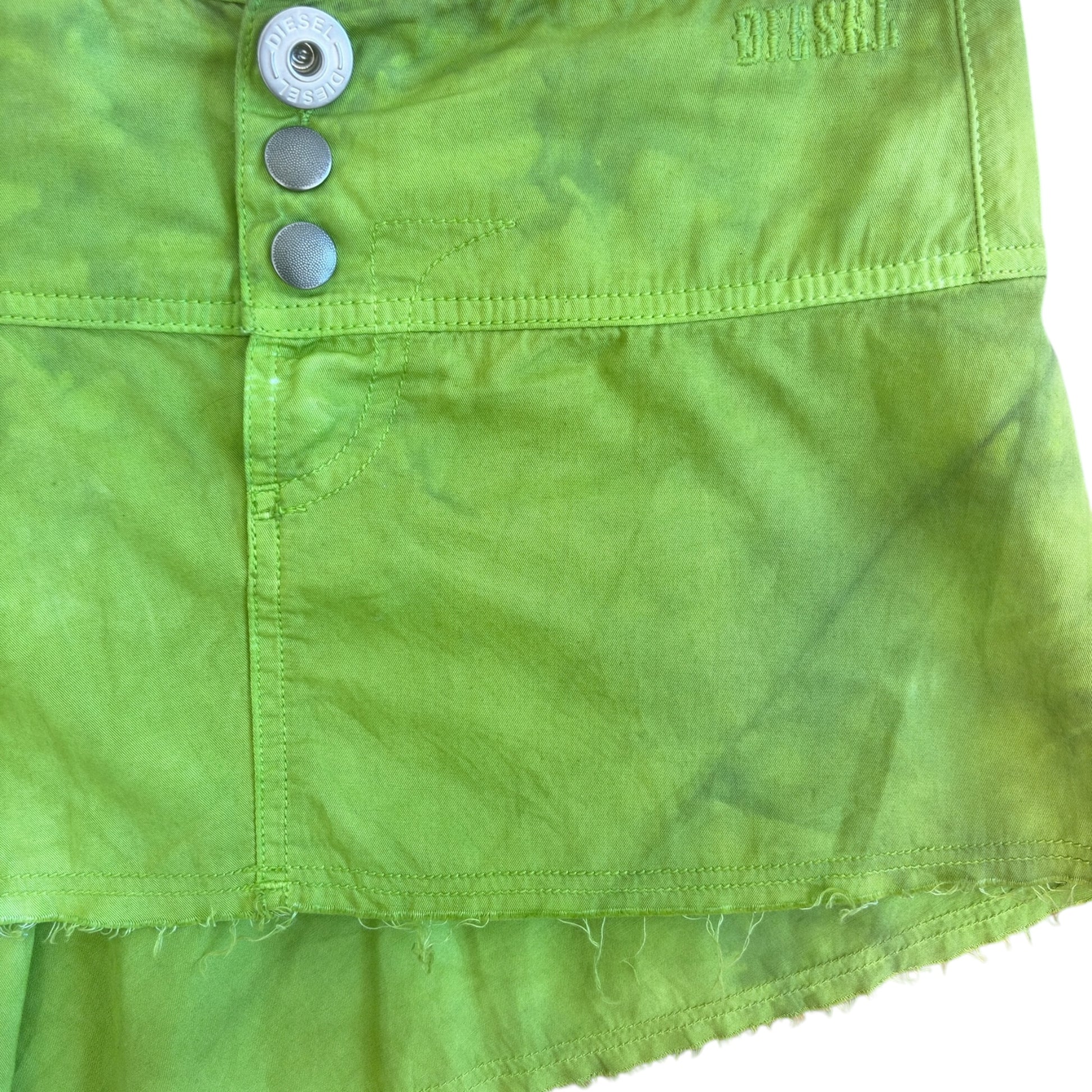 Diesel Vintage asymmetrical mini skirt green