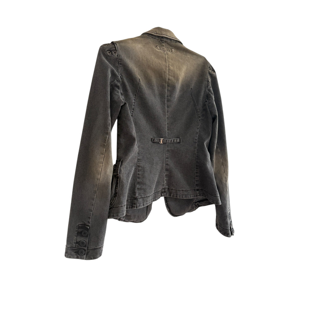 Vintage Fornarina tailored washed Denim Blazer metal details