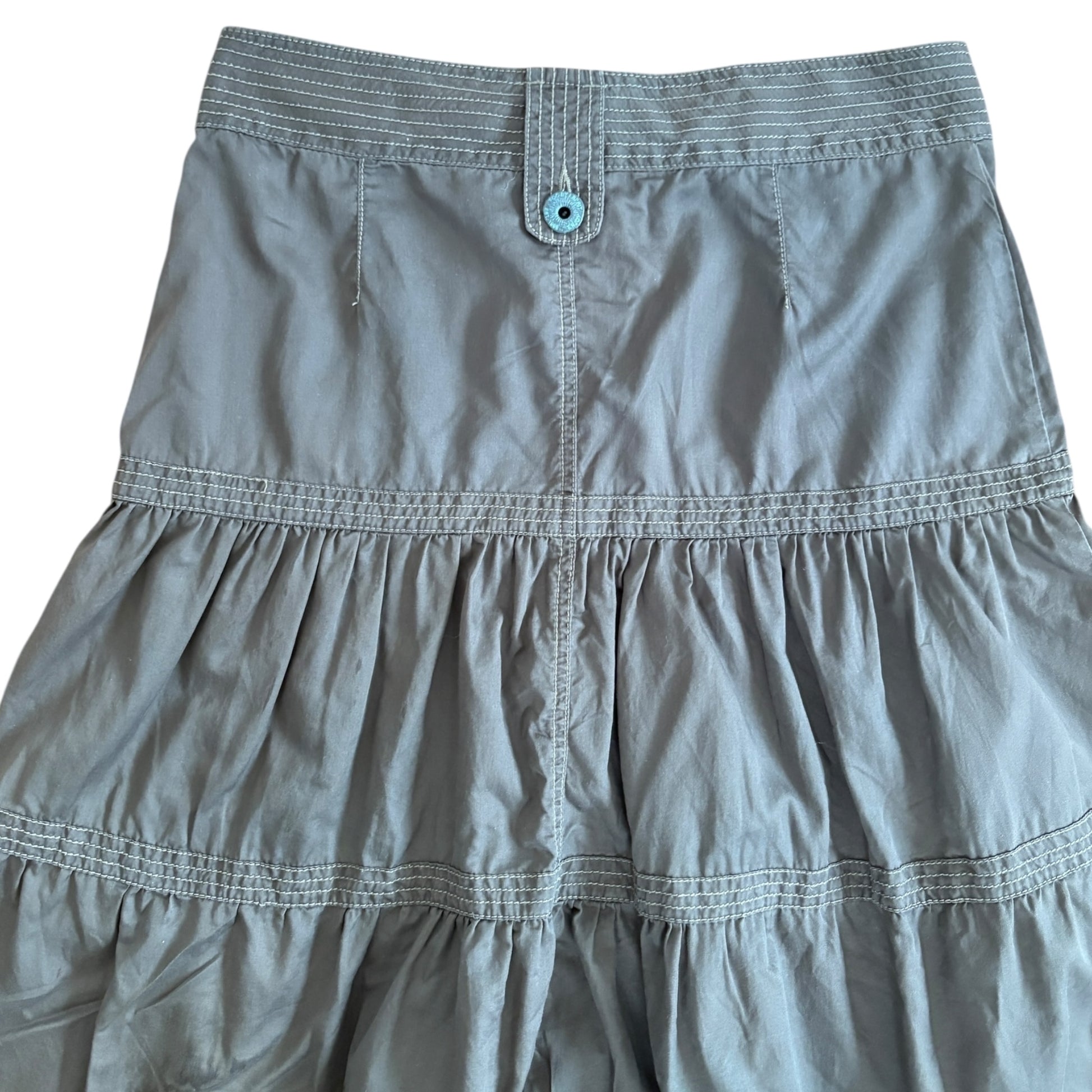 Esprit y2k low waist Ruffled Cargo midi skirt Khaki