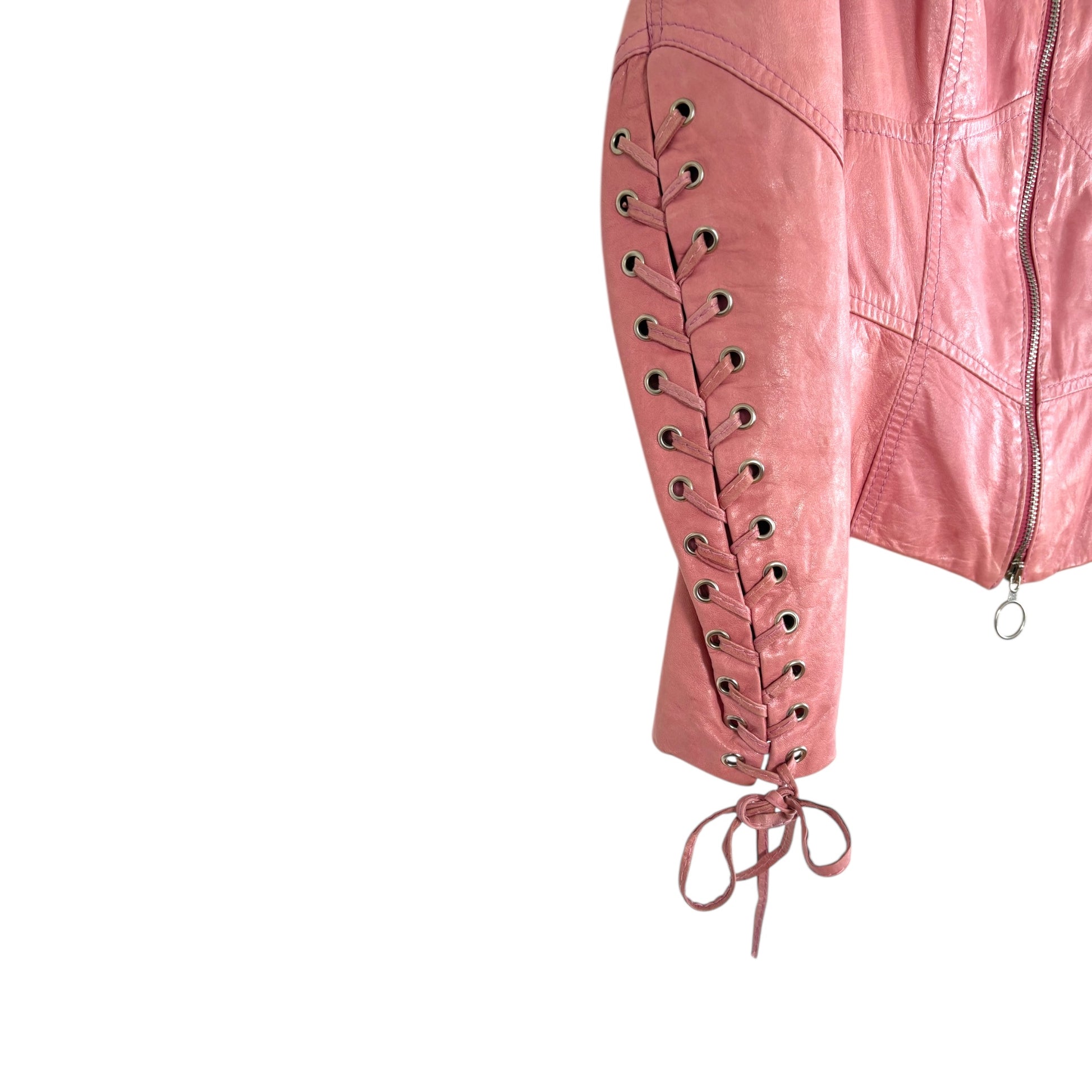 Vera Pelle vintage tailored Leather Blouson Pink