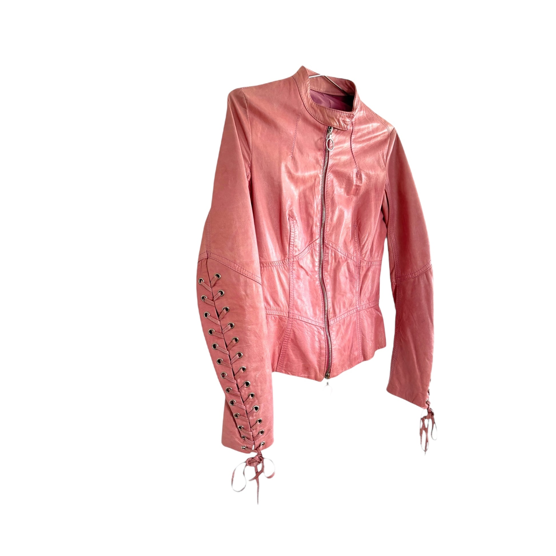 Vera Pelle vintage tailored Leather Blouson Pink