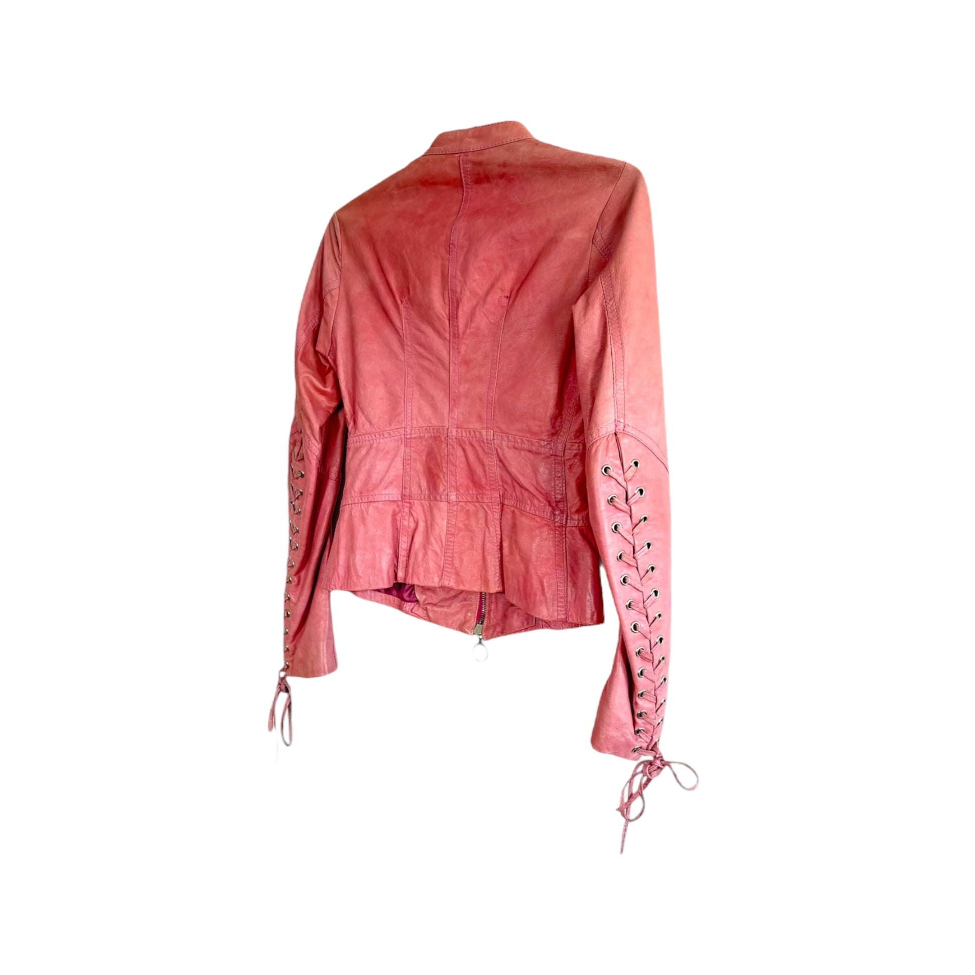 Vera Pelle vintage tailored Leather Blouson Pink